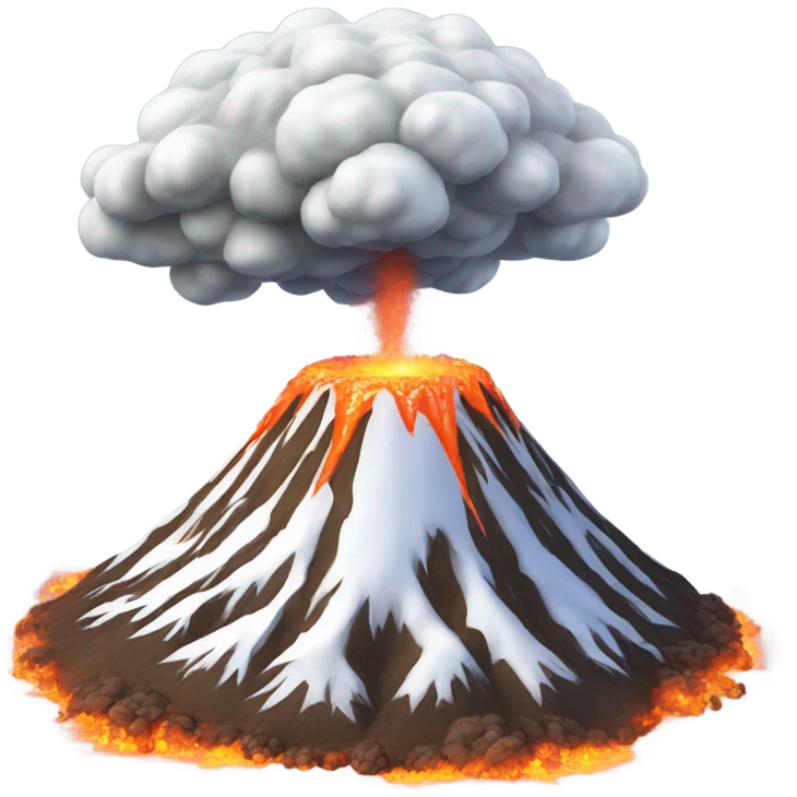 volcano covered in snow spitting out meatballs  emoji