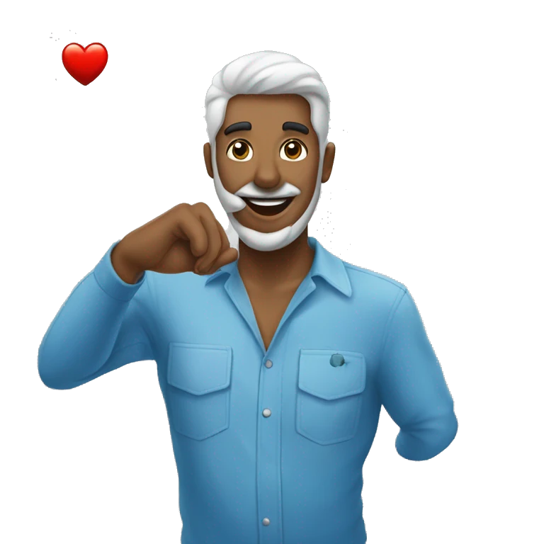  bacio e esce un cuore azzurro emoji
