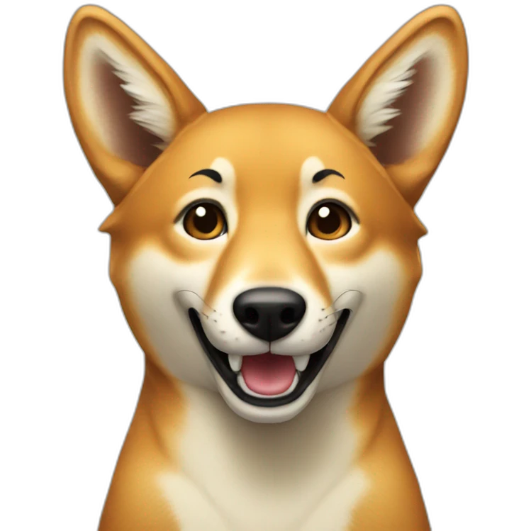 A dingo smiling emoji