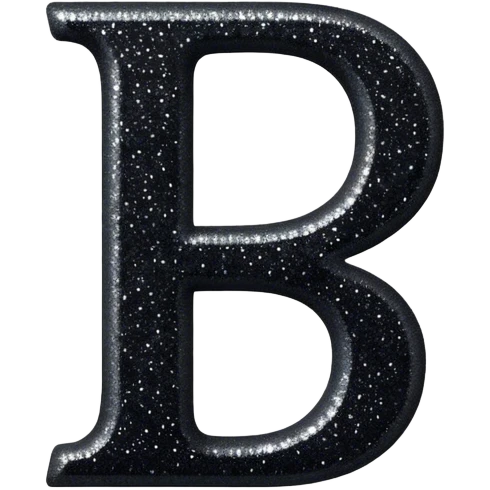 black glitter letter B emoji
