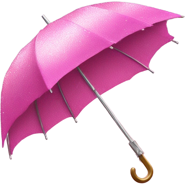 Pink sparkly umbrella in a thunderstorm emoji