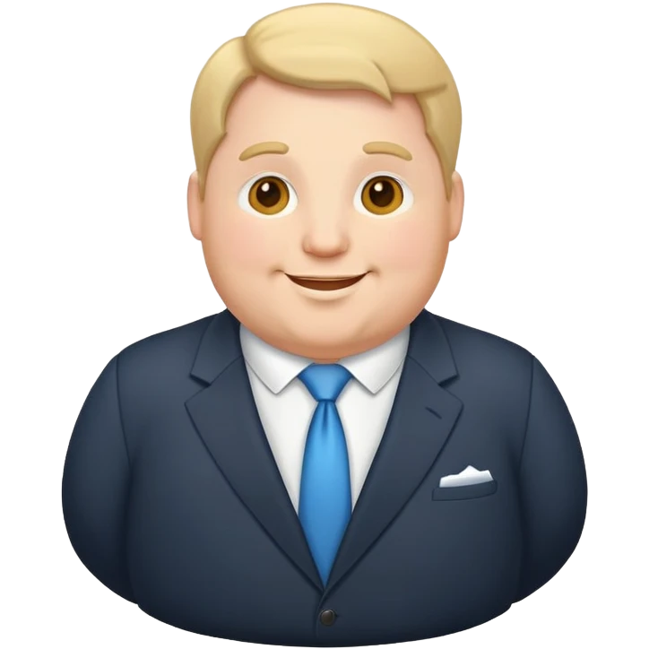 happy plump white man in suit emoji