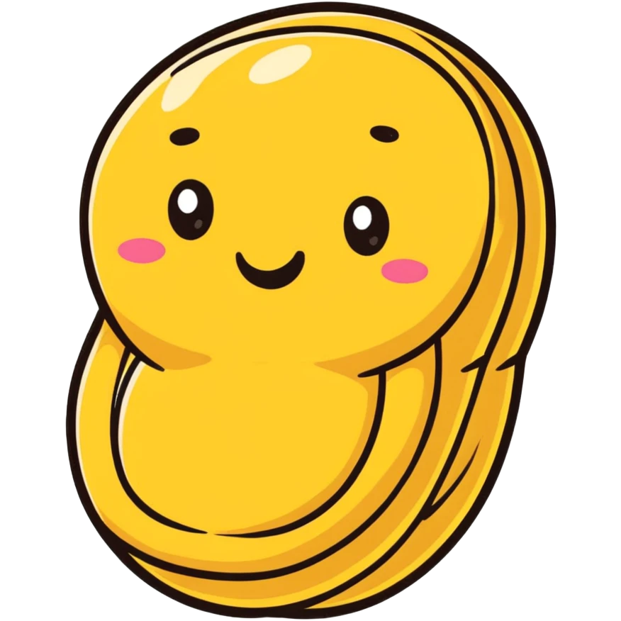 cute peanut character with happy face emoji
