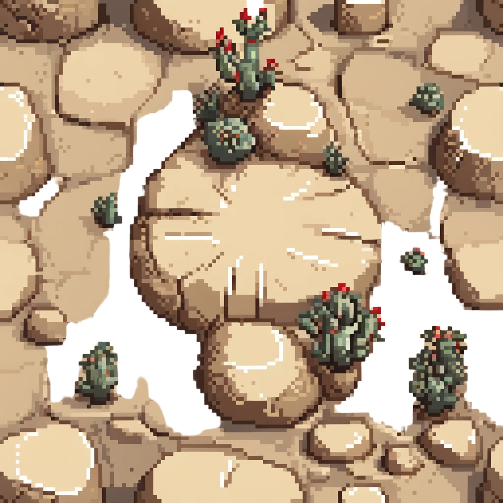 round tan desert rock, with subtle cracks and sandy highlights emoji