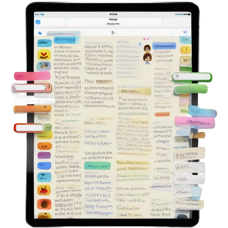 Digital journal in ipad emoji