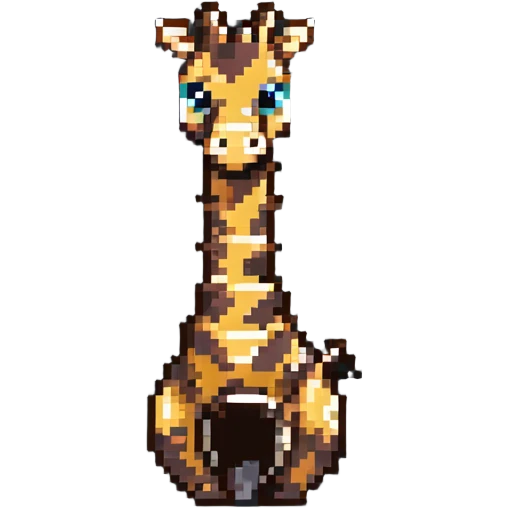 pixel art poo with giraffe spots emoji