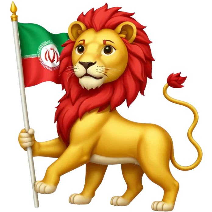 Iran flag with lion and sun emoji