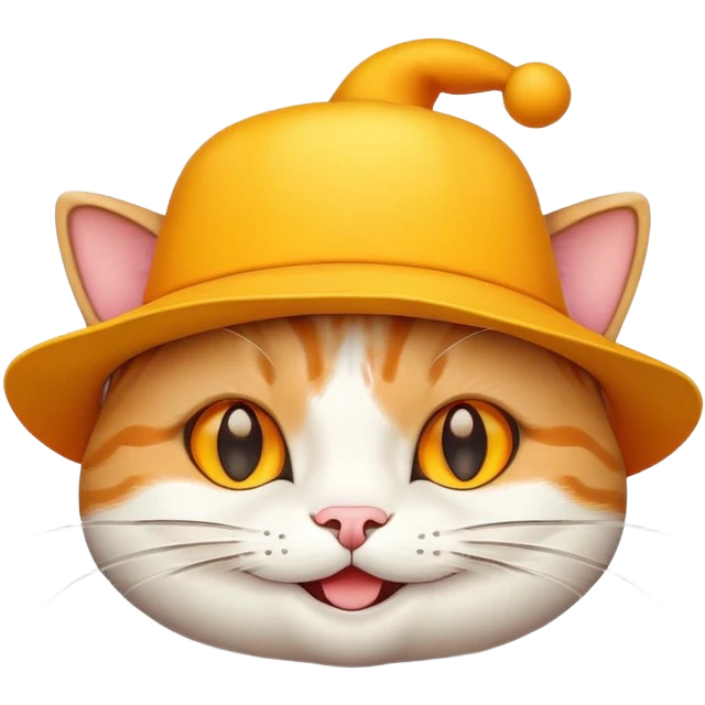Cheese cat wearing a yellow hat emoji