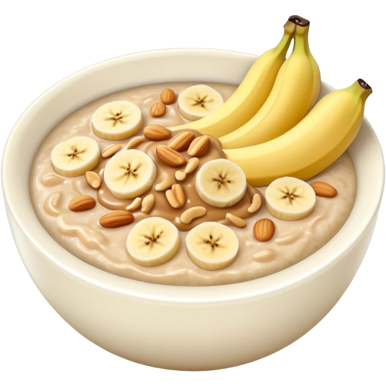Porridge bowl with banana and peanut butter emoji