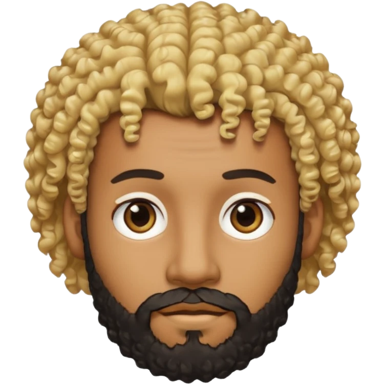 Black man with curly blonde hair and a black beard emoji