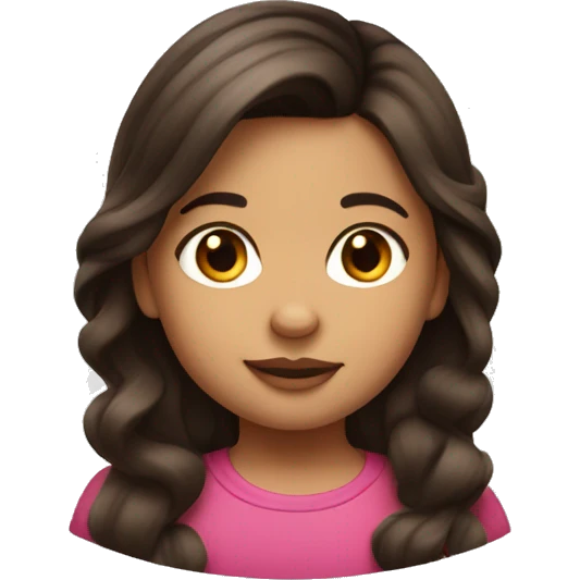 Brunette toddler with half up half down hair  emoji