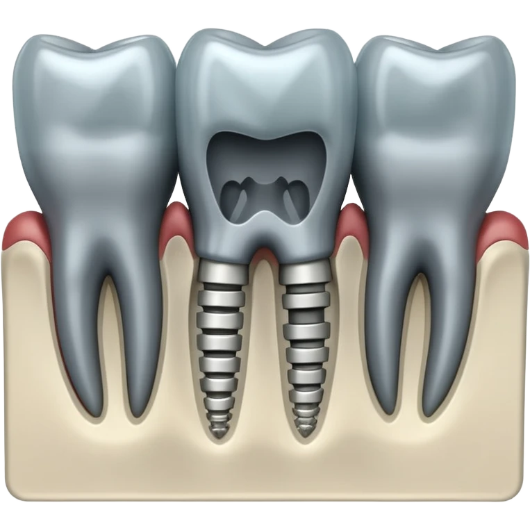 3D render of Dental X-Ray, X-Ray imaging aesthetic, translucent materials showing internal structure, row of teeth roots in grey-scale, medical scan style, emoji style, isolated on white background --v 6.0. emoji