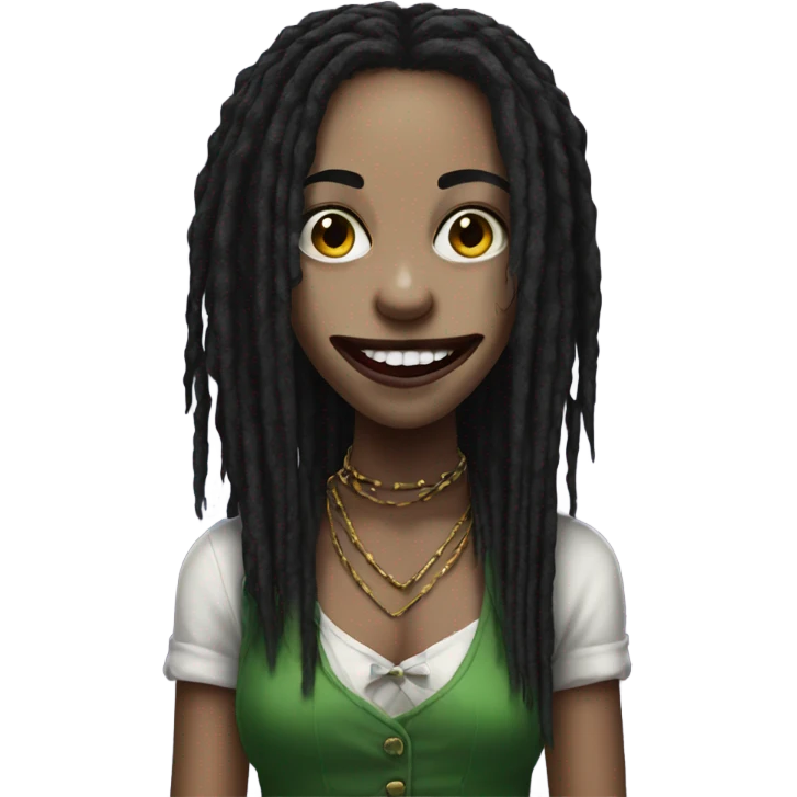 Joker girl, black dreadlocks emoji