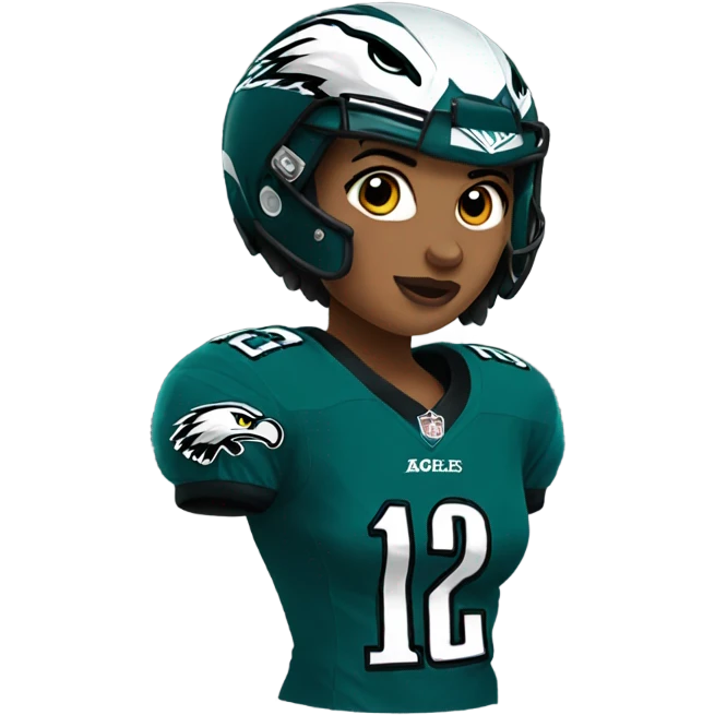 Abby wearing eagles jersey emoji