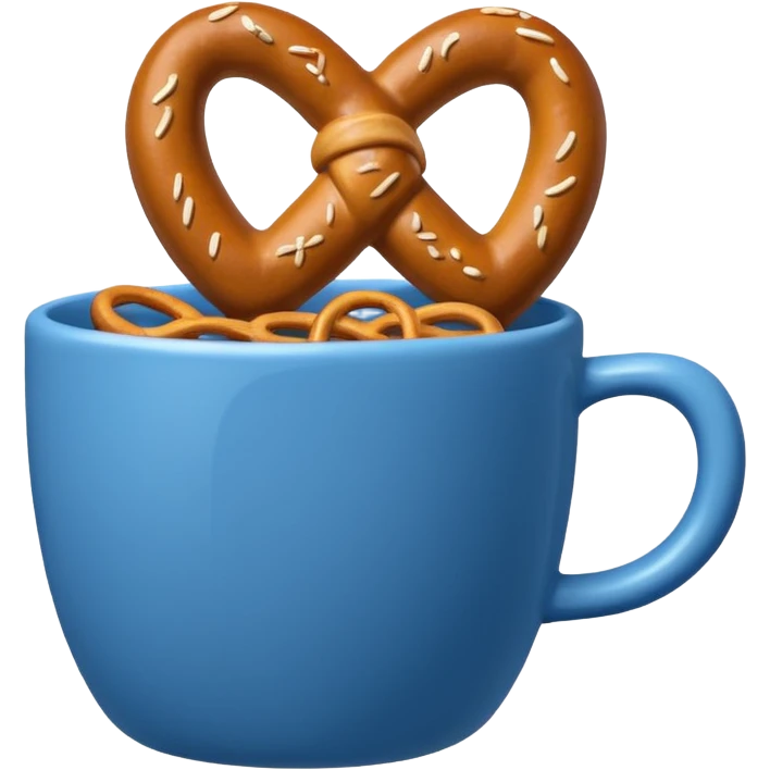 pretzel in a blue cup with a yellow aa on the front emoji