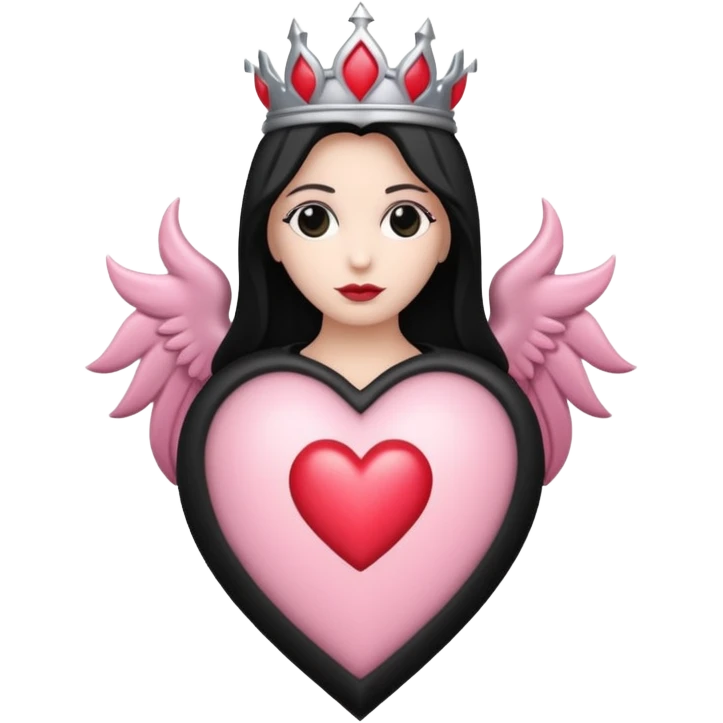 Light pink black and silver sacred heart gothic emoji