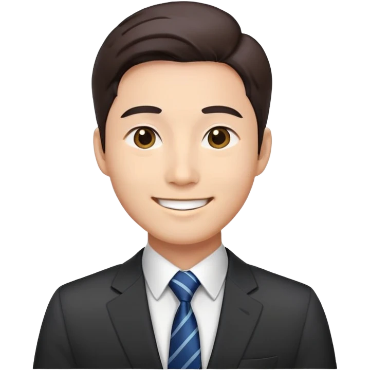 Korean male office worker in business suit with tie emoji