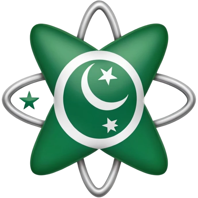 Pakistan flag with atom symbol representing nuclear capability emoji