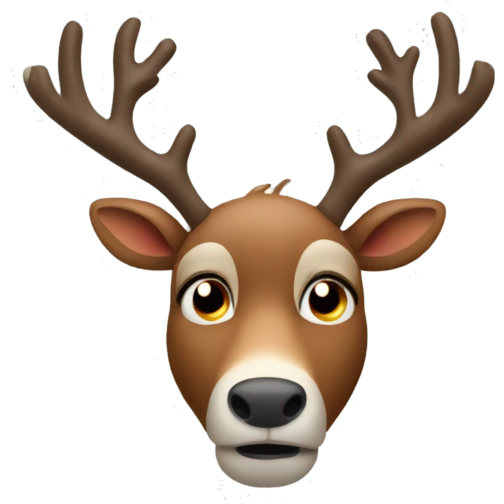 Worried reindeer emoji