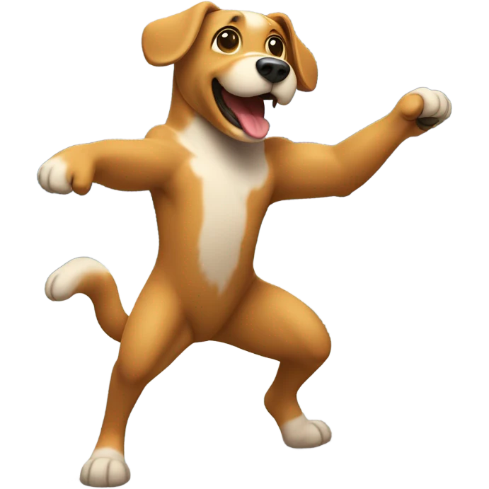 Dog dancing in mountain emoji
