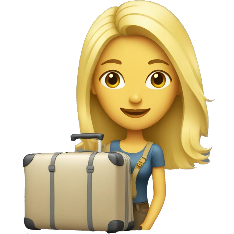 blonde woman with luggage emoji