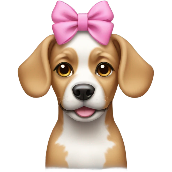 Dog wearing a pink bow headband  emoji