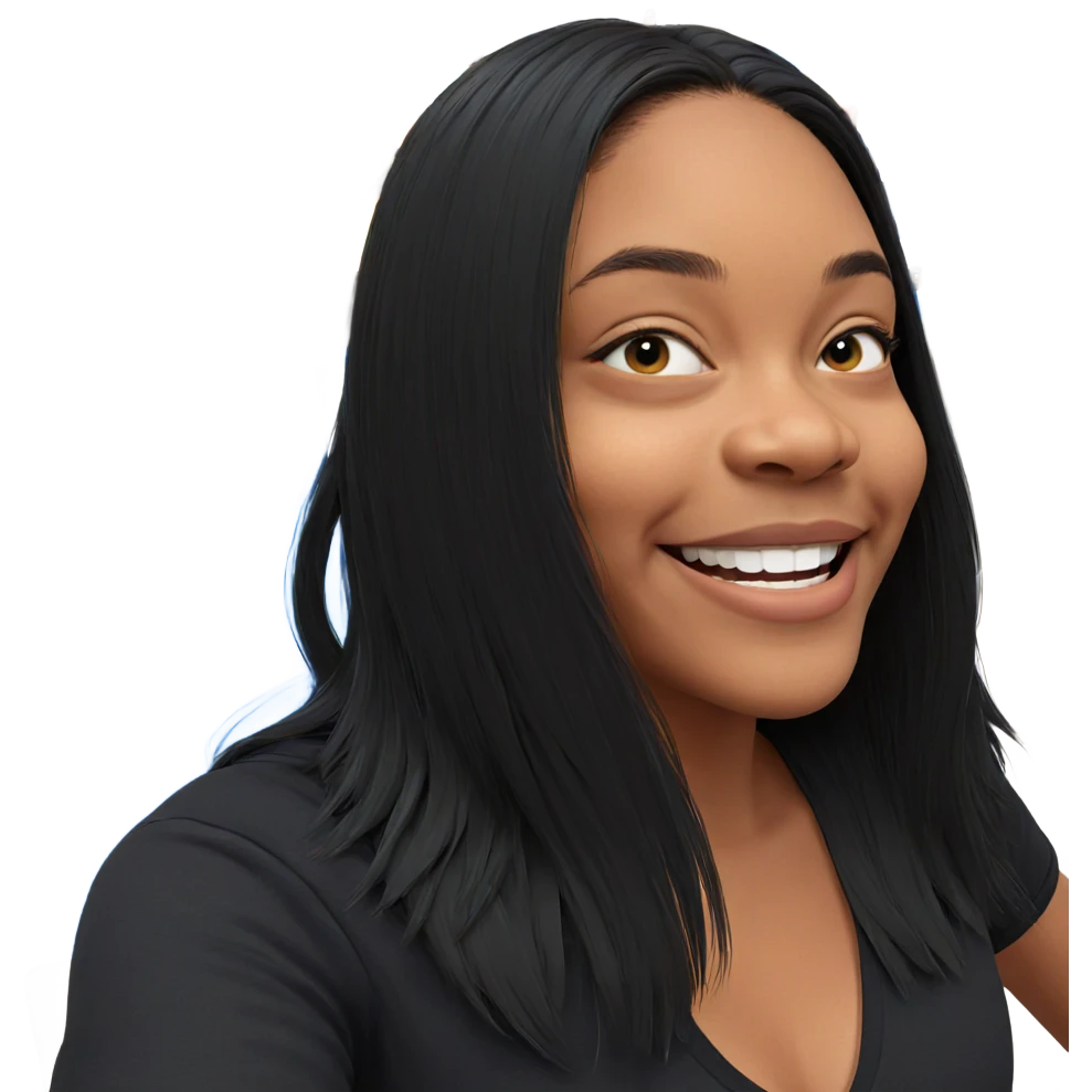 smiling girl in black shirt emoji