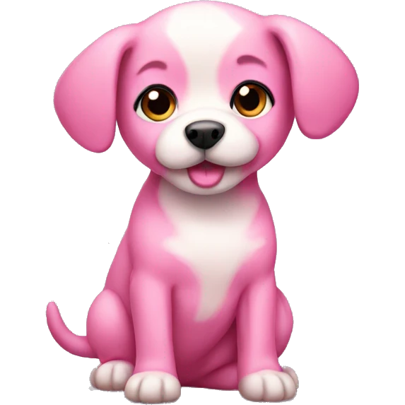 Pink puppy emoji
