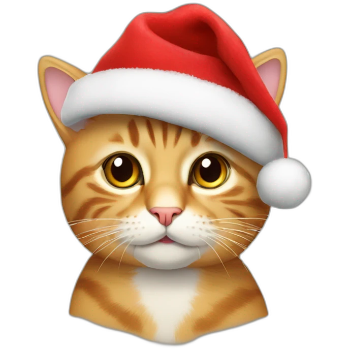 cat con gorro de navidad emoji