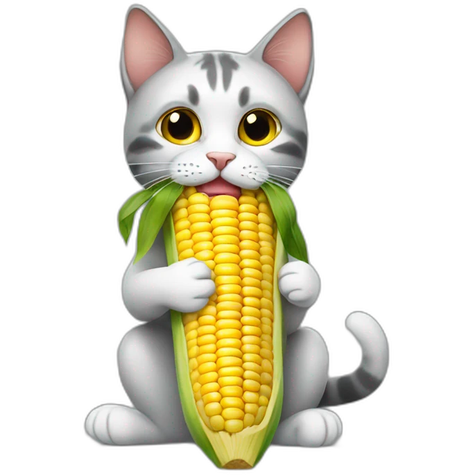 cat eating corn emoji