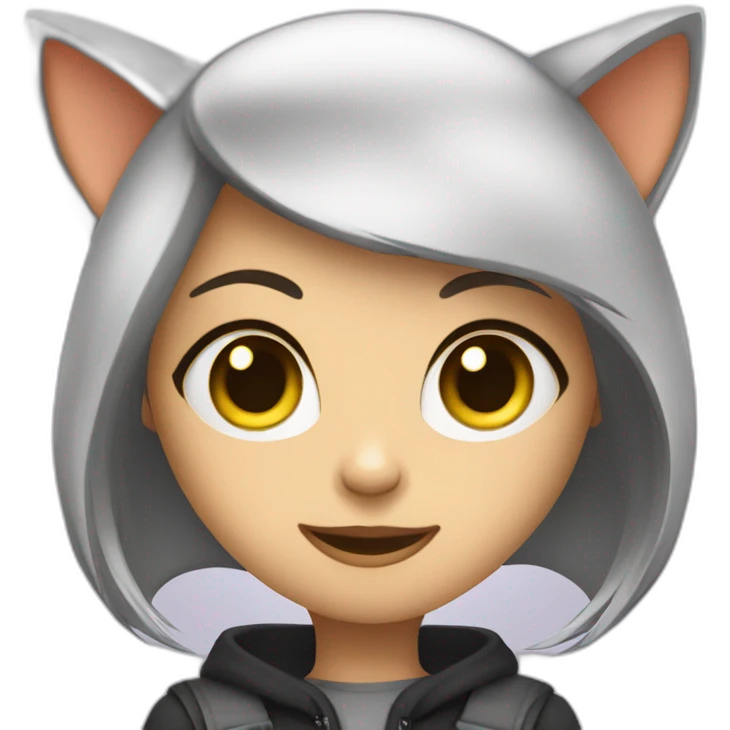 cute cat girl hacker emoji