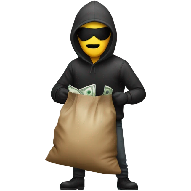 Robber with money bag  emoji