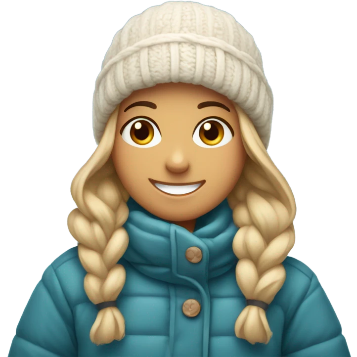 smiling girl in snowy landscape emoji