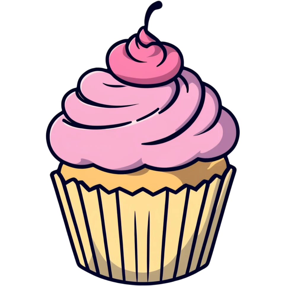 cupcake with pink icing emoji