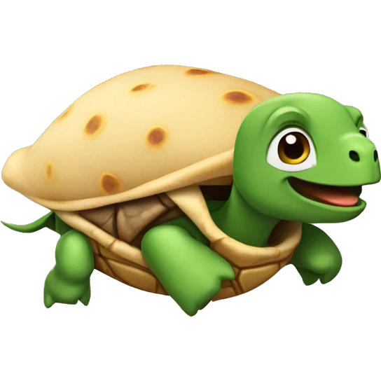 Turtle riding a burrito emoji