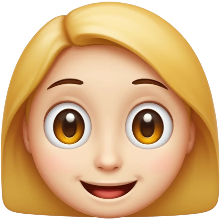 "A high-quality 3D cartoon-style smiling face emoji with big round eyes, soft shadows, and glossy texture, centered on a white background, high-resolution PNG, emoji style like Apple or WhatsApp" emoji