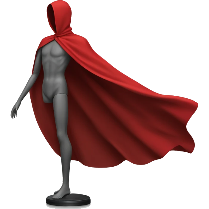 faceless mannequin flapping red cape emoji
