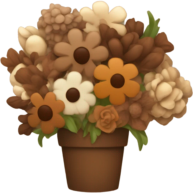 brown bouquet of flowers emoji