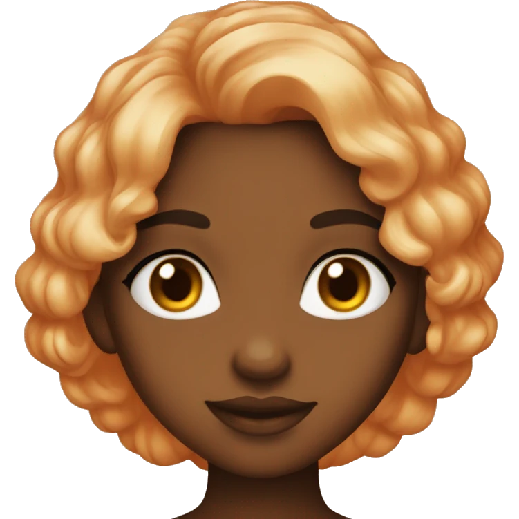 Orange dark skin girl orange colored kissy lips  emoji