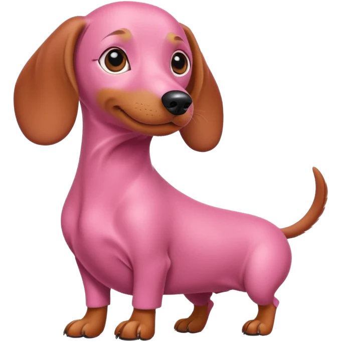 Perro salchicha color rosa emoji