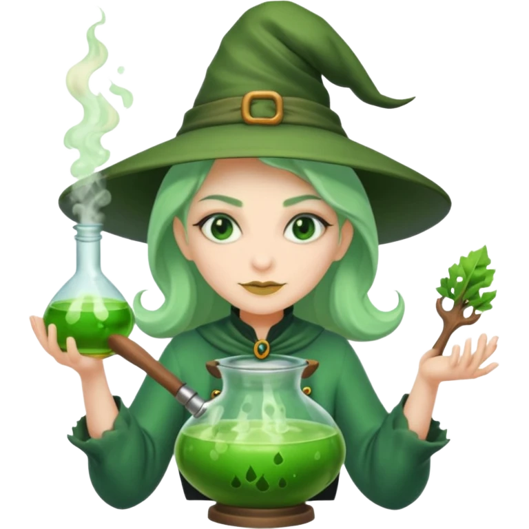 green witch cooking potion emoji