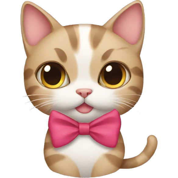 cat wearing a bow emoji