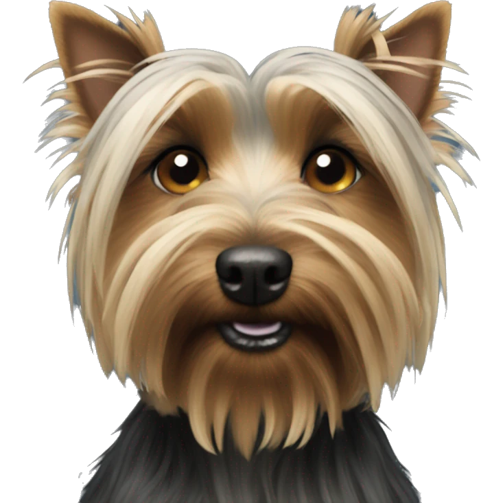 Scruffy black silky terrier emoji