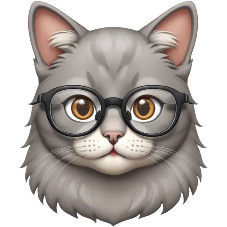 Nerd cat with glasses  emoji