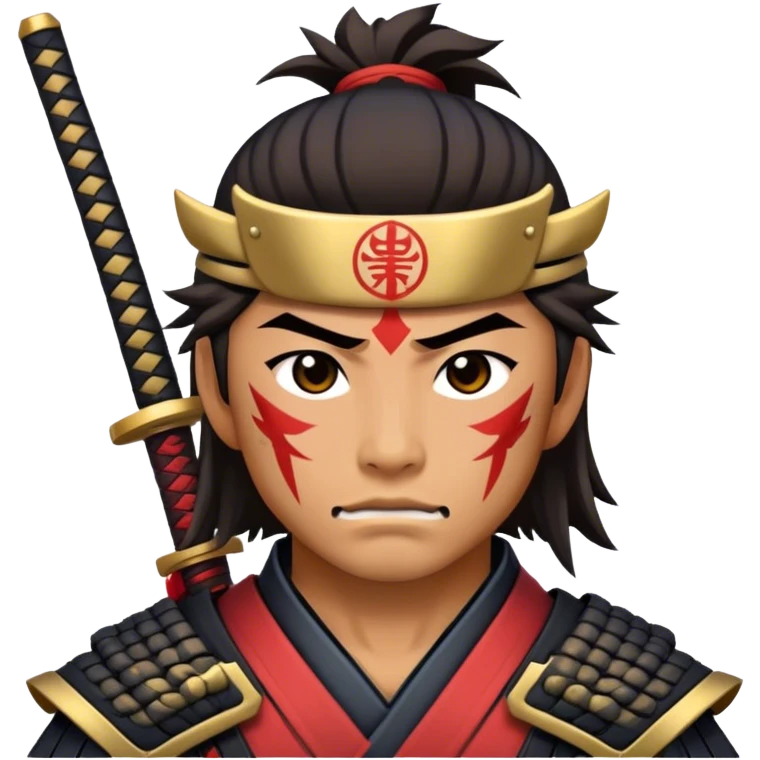  a samurai warrior with powers and scars  emoji