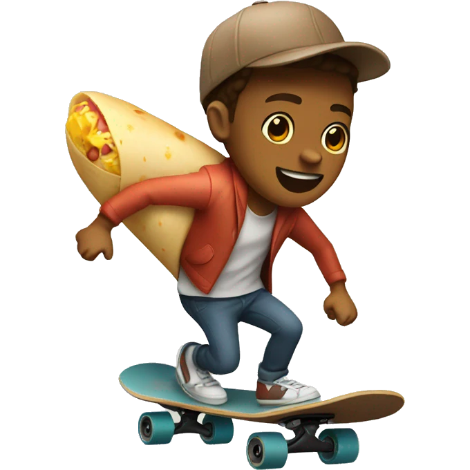 burrito riding skateboard emoji