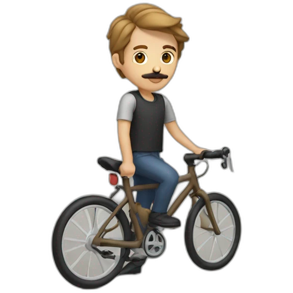 young Man with moustache on a bike,light brown hair emoji