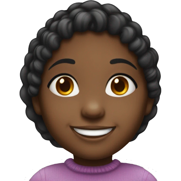 ella girl black plats colourful smiling emoji