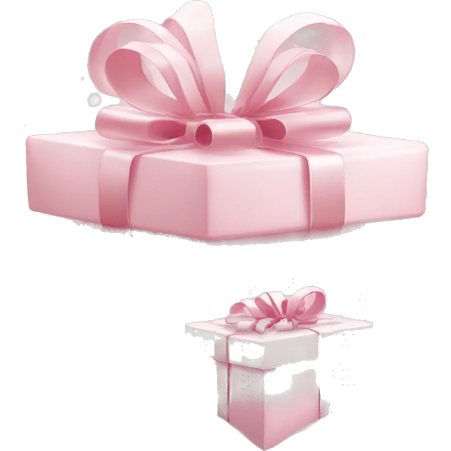 Light pink Christmas gifts under a white Christmas tree  emoji