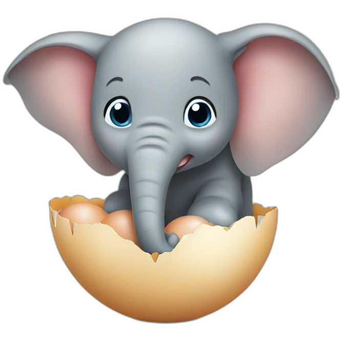Elephant hatching egg emoji